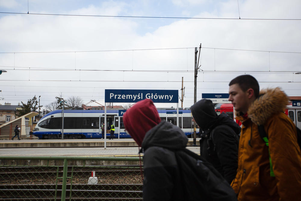 The Przemysl train platform.