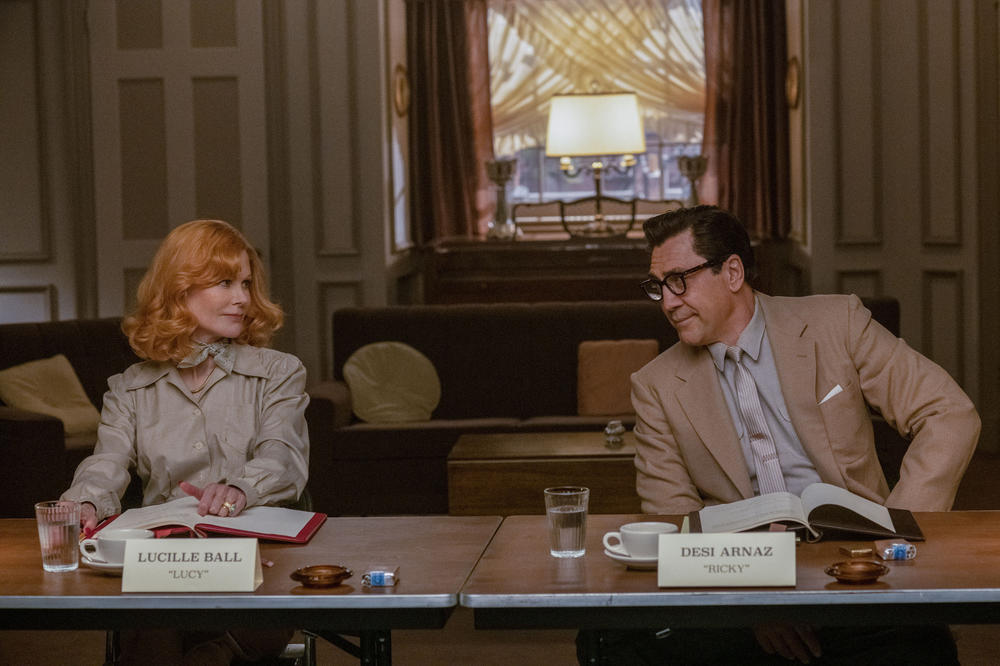 Nicole Kidman and Javier Bardem in <em>Being the Ricardos.</em>