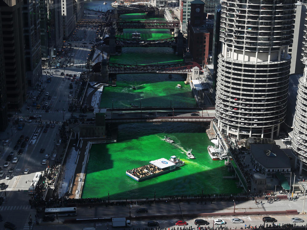 The dyeing of the Chicago River began on Saturday in Chicago.