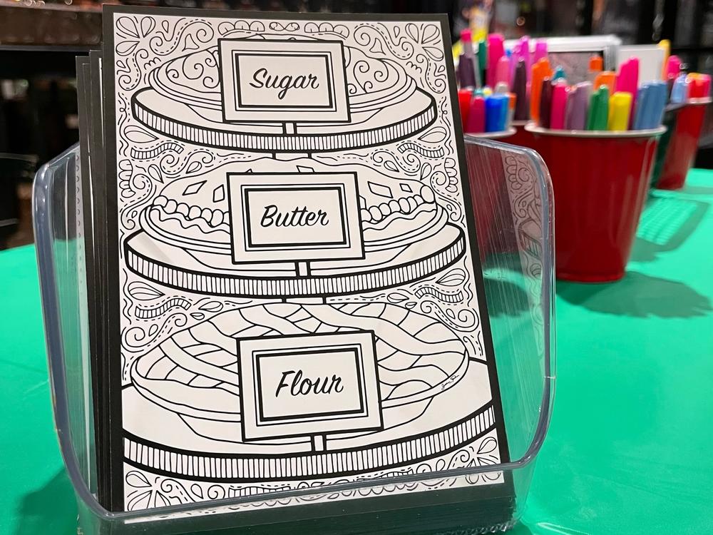 One of the coloring sheets offered by Coloring Broadway, featuring lyrics from <em>Waitress</em>