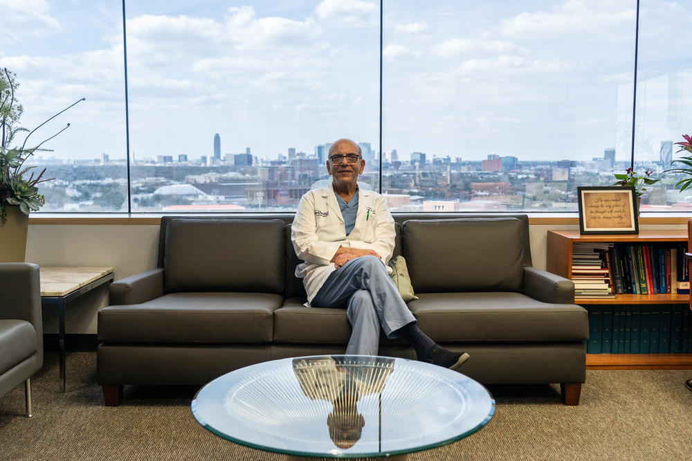 Dr. Gaber poses at Houston Methodist, where he leads the transplant program.
