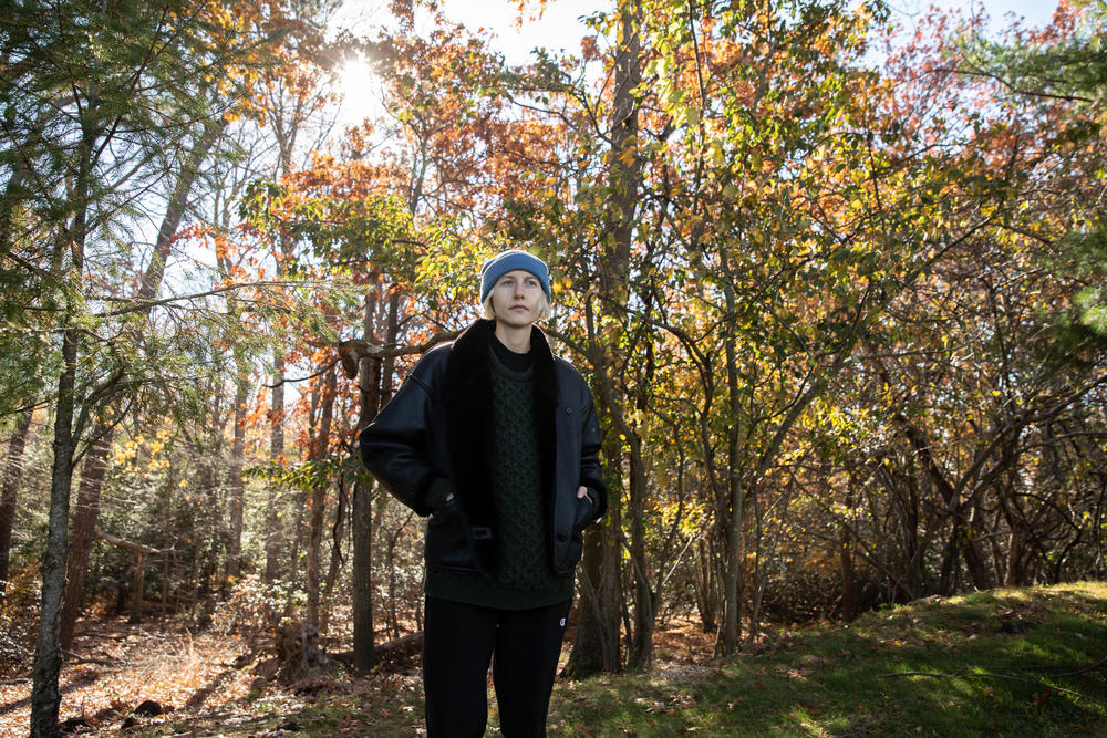 Hanna Wilt outside her home on Nov. 19, 2021, in Manasquan, N.J. Wilt was diagnosed with terminal cancer attributed to asbestos exposure a few years ago and joined many suing Johnson & Johnson over its talcum baby powder, which she believed exposed her to asbestos.