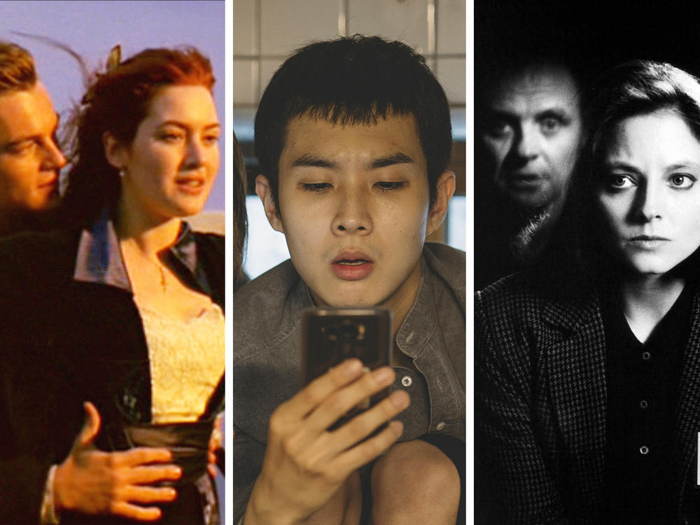 Scene stills of <em>Titanic, Parasite, The Silence of the Lambs, </em>and <em>The Godfather.</em>