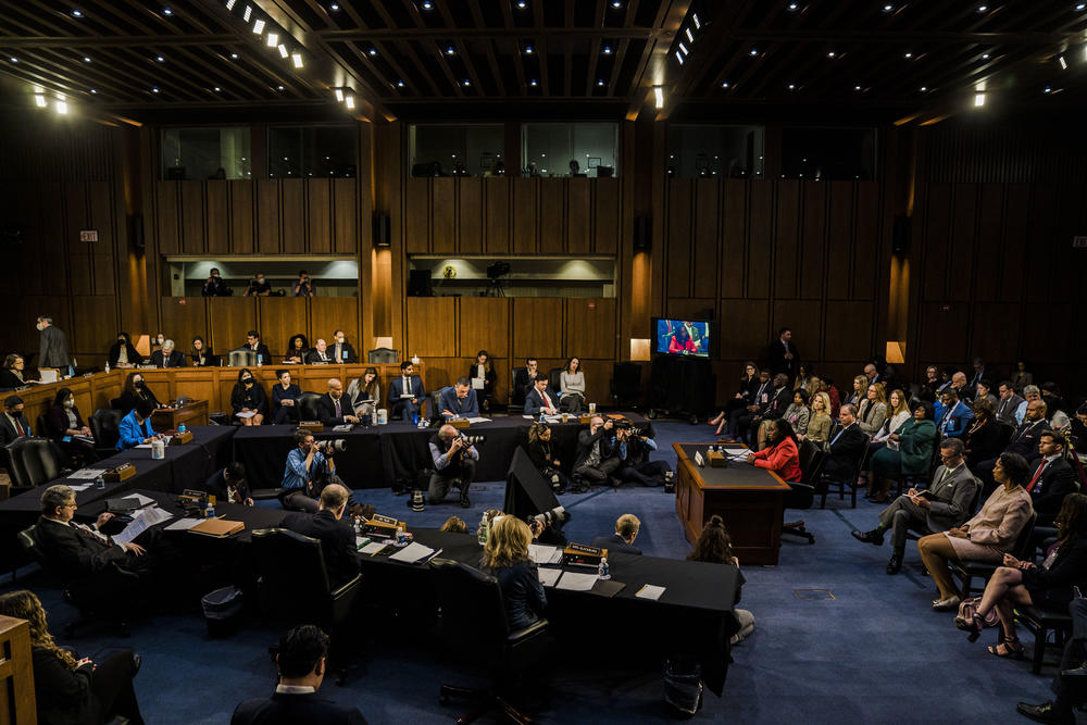<strong>March 22:</strong> Supreme Court nominee Judge Ketanji Brown Jackson answers questions during her Senate Judiciary Committee confirmation hearing on Capitol Hill in Washington, D.C.
