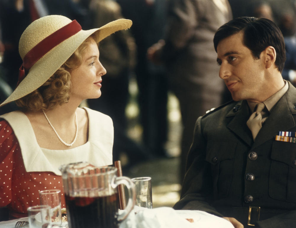 Diane Keaton as Kay Adams and Al Pacino as Michael Corleone in <em>The Godfather. </em>The film came out 50 years ago this month.