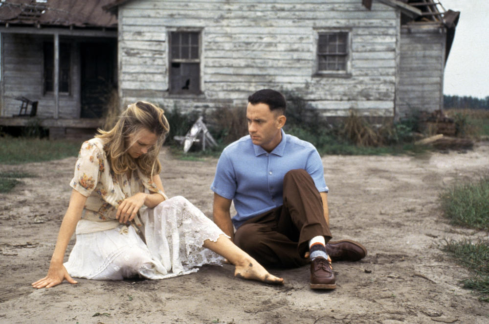 Robin Wright and Tom Hanks in <em>Forrest Gump</em>.