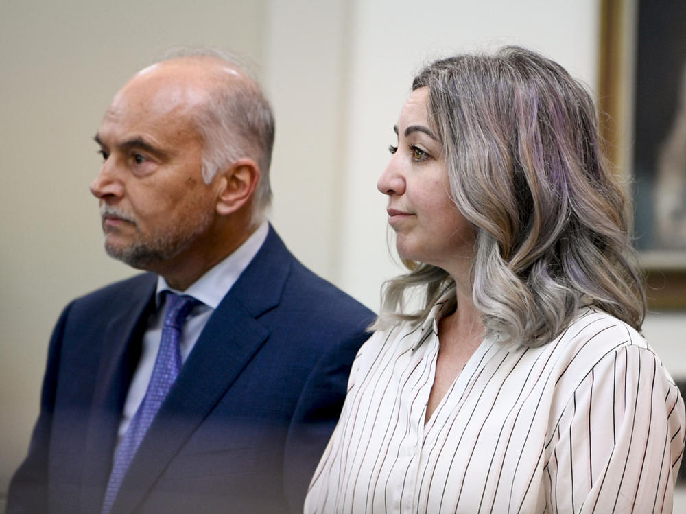 RaDonda Vaught and her attorney, Peter Strianse, listen as verdicts are read at her trial in Nashville, Tenn., on Friday, March 25. The jury found Vaught, a former nurse, guilty of criminally negligent homicide and gross neglect of an impaired adult in the death of a patient to whom she accidentally gave the wrong medication.