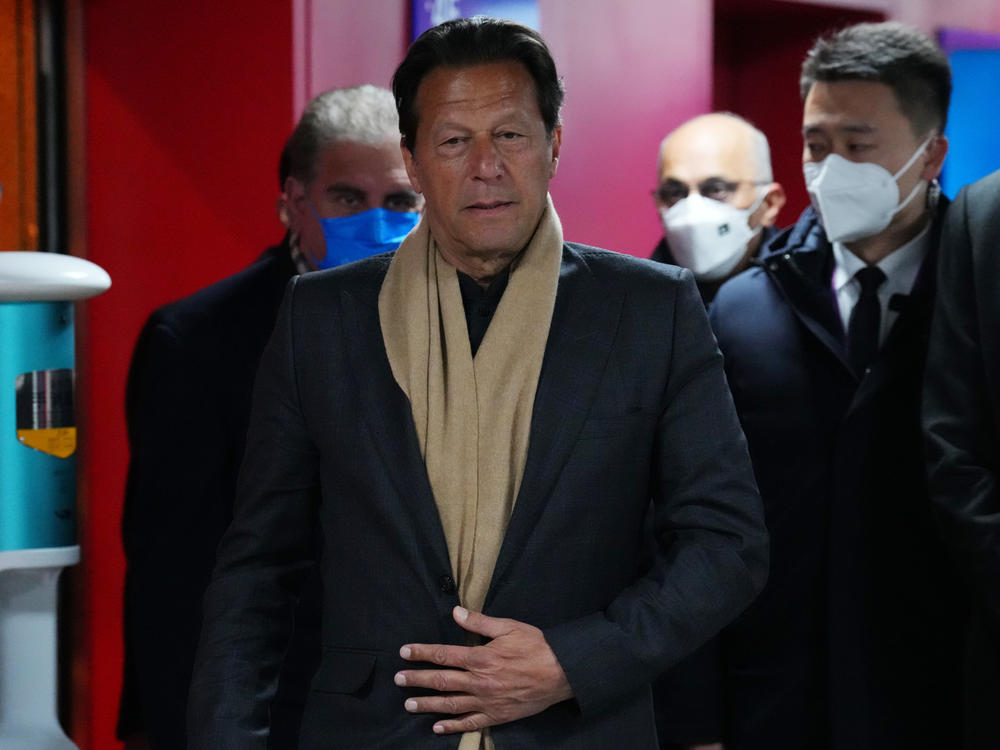 Imran Khan, prime minister of Pakistan, arrives for the Opening Ceremony of the Beijing 2022 Winter Olympics at the Beijing National Stadium, last month.