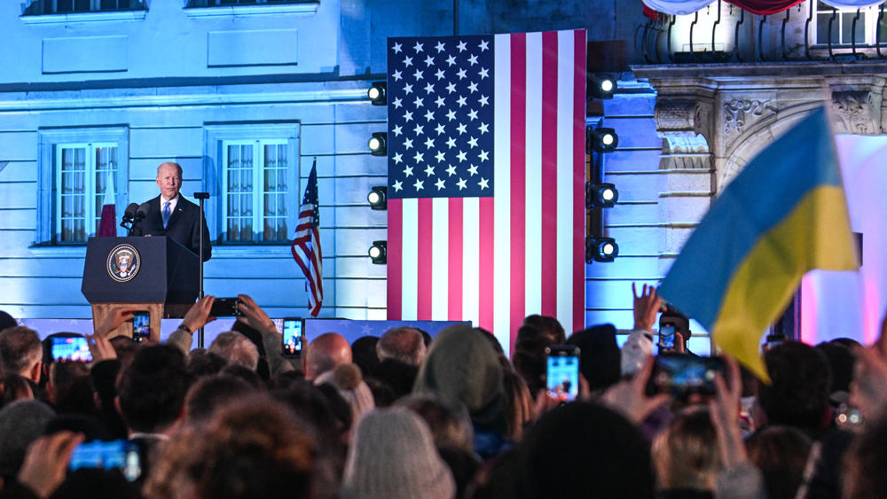 President Biden began his speech in front of Warsaw's Royal Castle, with words from the Polish Pope John Paul II: 