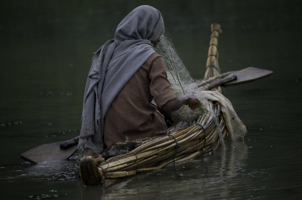 The papyrus reed boats used by fishermen along the Blue Nile corridor.