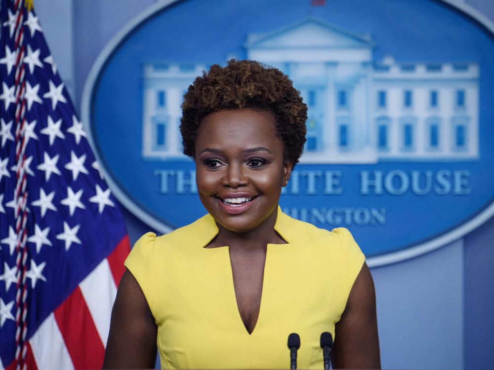 White House Deputy Press Secretary Karine Jean-Pierre arrives for a press briefing in the Brady Briefing Room of the White House in Washington, DC on May 26, 2021.