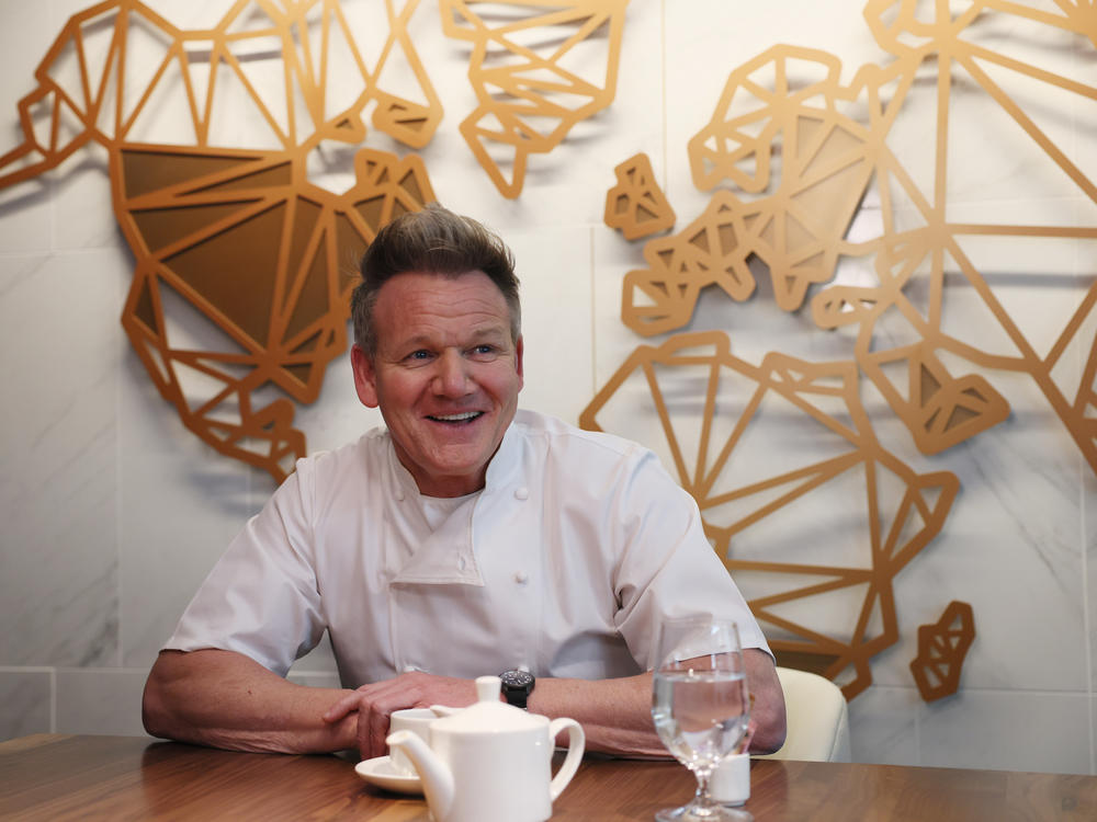 Gordon Ramsay laughs during an interview in Boston on Feb. 7.