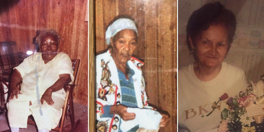 Luis' grandmothers: Abuela Guillermina and Santa in East New York, 1980s. Abuela Alejandrina (right) in Sunset Park, Brooklyn, 2000s.