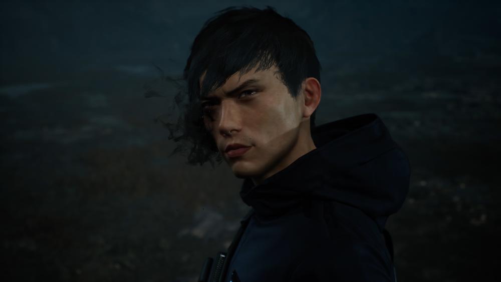 Protagonist Akito, sporting a smoky eye courtesy of his ghostly possession.