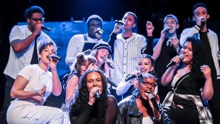 Members of Berklee College of Music's <em>Pitch Slapped</em> appear in the Oscar winning movie CODA.