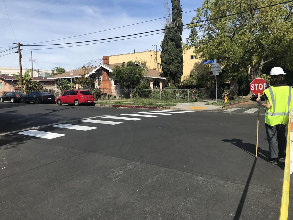 Los Angeles Department of Transportation officials said they have been made aware of the recent set of unapproved crosswalks, adding that 