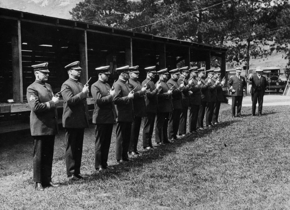 Los Angeles Police Department armed unit on parade in 1931.