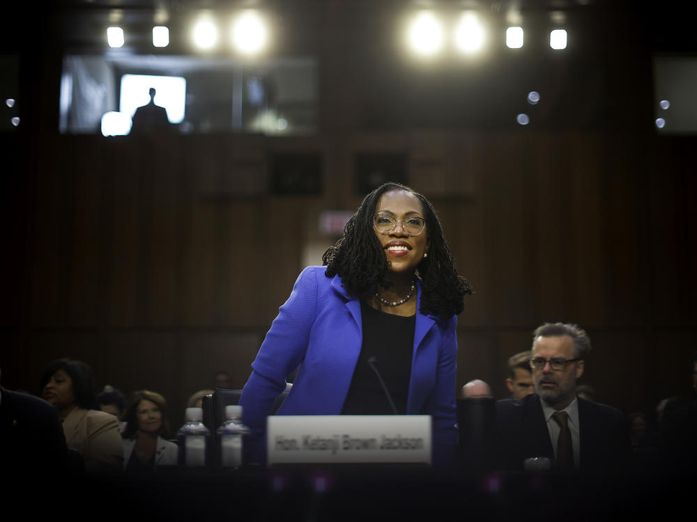 Supreme Court nominee Judge Ketanji Brown Jackson arrives for the third day of her confirmation hearing before the Senate Judiciary Committee last month.