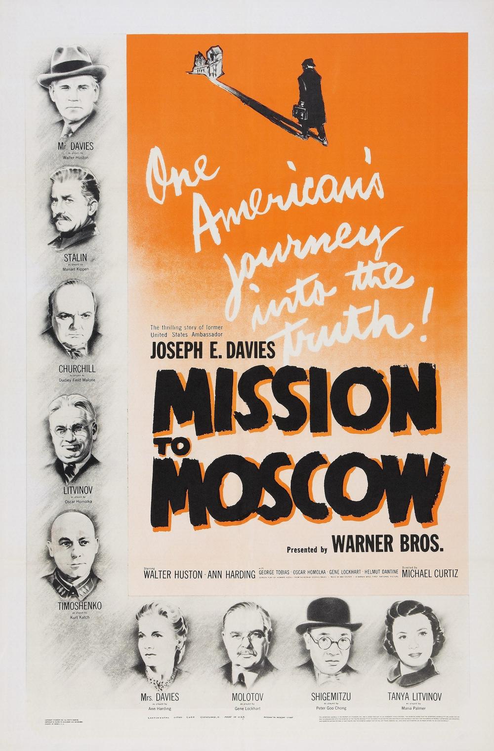 A poster for <em>Mission To Moscow.</em>