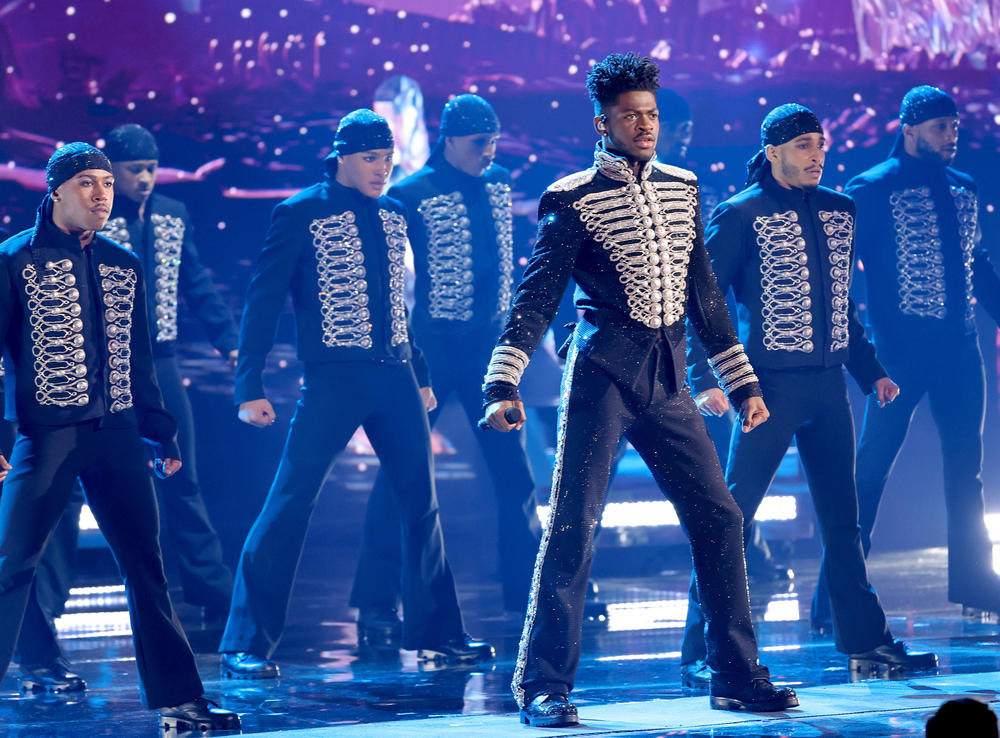 Lil Nas X performs a medley of songs from his album <em>MONTERO </em>at the 2022 Grammy Awards.