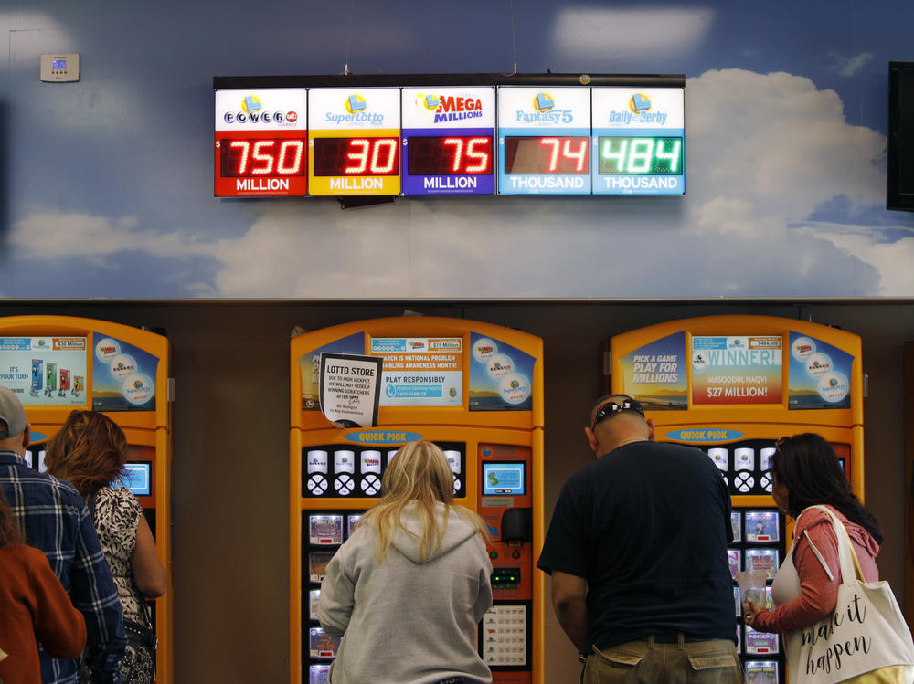 Jackpots, including the Powerball jackpot, are on display in California.