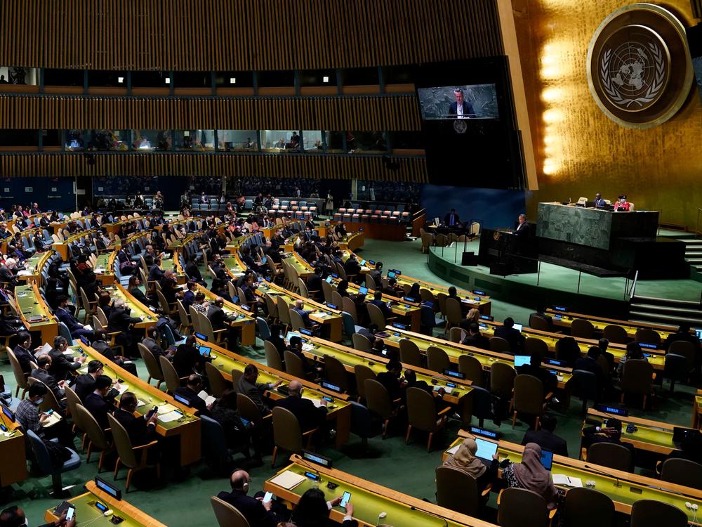 Ukraine's U.N. Ambassador Sergiy Kyslytsya urged the General Assembly to adopt a draft resolution suspending Russia from the U.N. Human Rights Council, saying thousands of Ukrainians have been killed, tortured, raped and robbed by Russia's military.