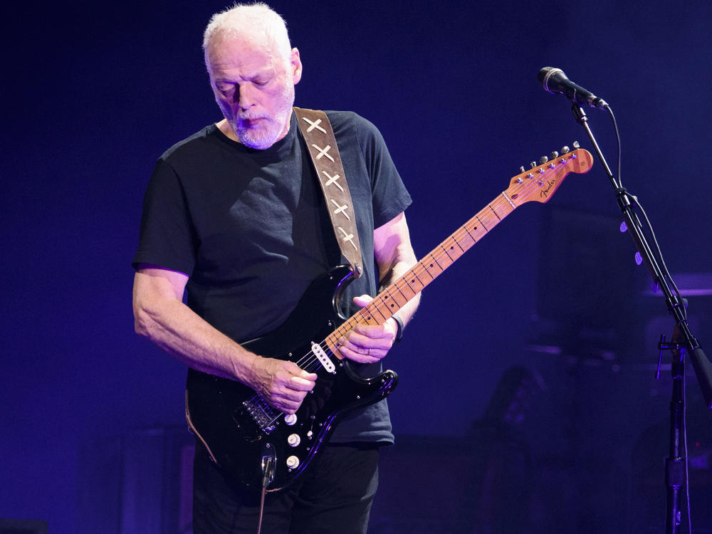 David Gilmour, of Pink Floyd, performs live on stage at Madison Square Garden on April 12, 2016.