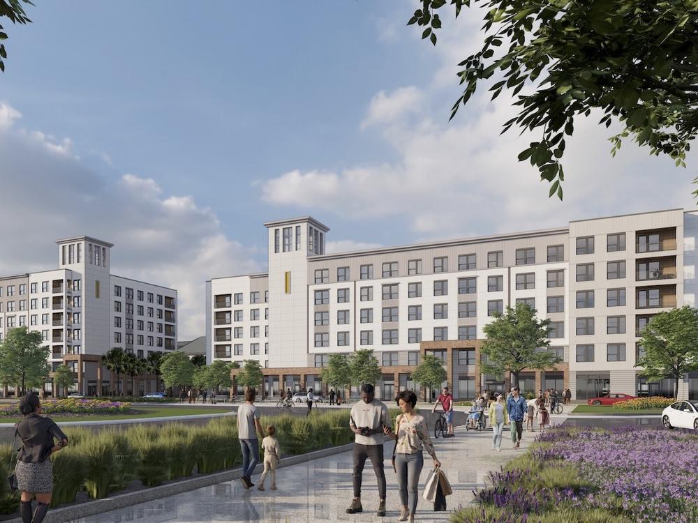 A rendering provided by Universal Parks & Resorts shows its planned development in Orange County, Fla., that includes affordable housing.