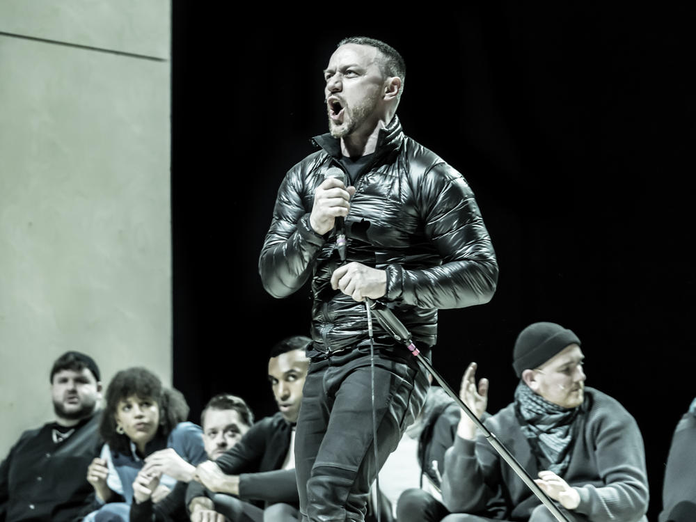 James McAvoy stars in the London production of <em>Cyrano de Bergerac</em>, now playing in Brooklyn.