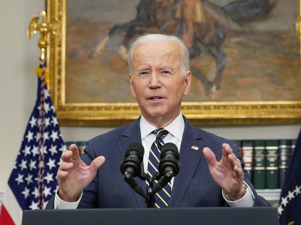President Biden speaks about trade with Russia on March 11.