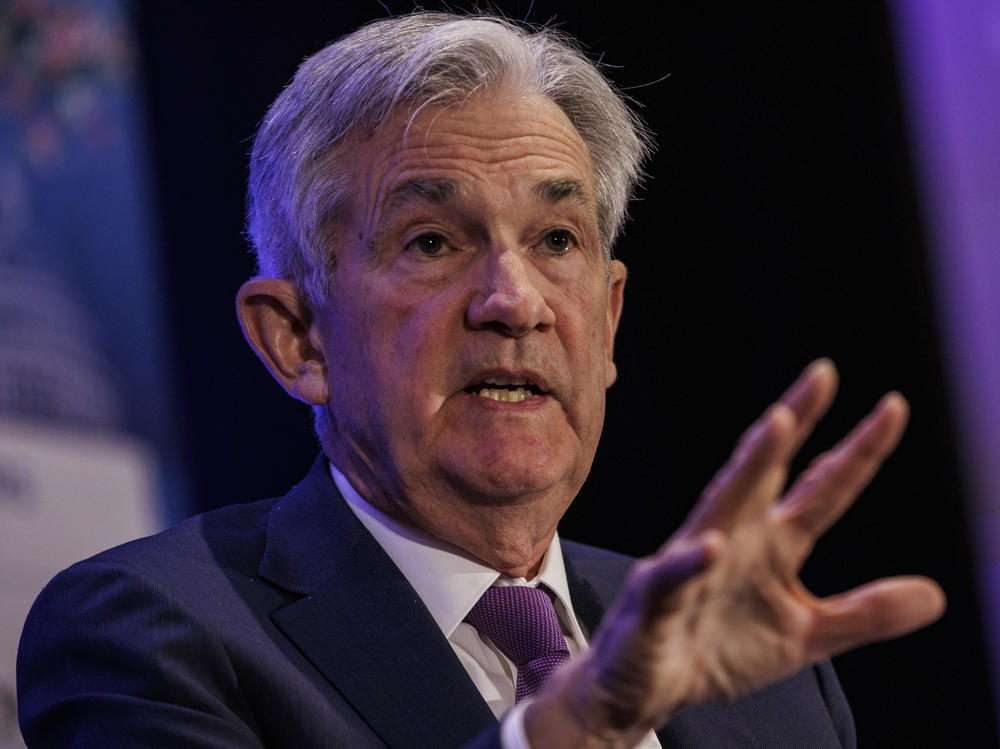 Federal Reserve Chair Jerome Powell speaks at an event last month in Washington, D.C. The Federal Reserve gears up to raise interest rates sharply to combat the highest inflation in more than 40 years.