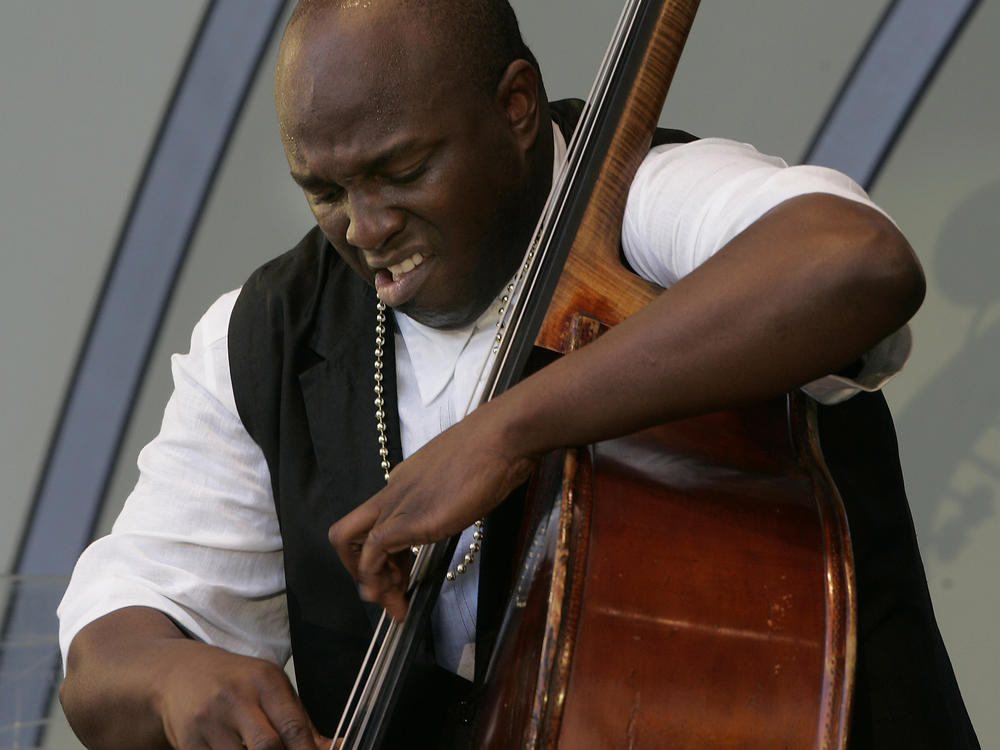 Bass player Charnett Moffett,  performing in 2006 at the Hollywood Bowl in LA.