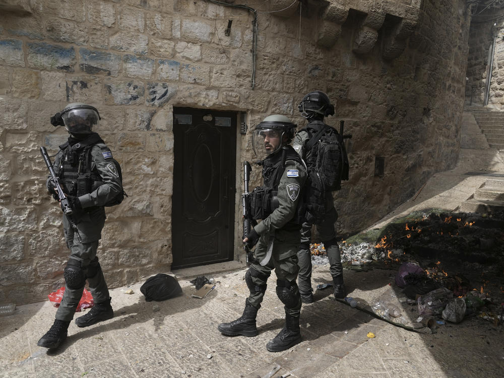 Israeli police is deployed in the Old City of Jerusalem, Sunday, April 17, 2022.