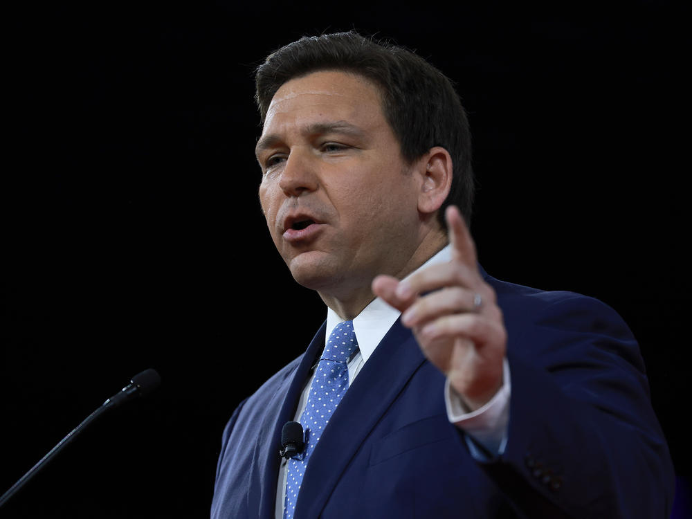 Florida Gov. Ron DeSantis speaks at the Conservative Political Action Conference (CPAC) at The Rosen Shingle Creek in February in Orlando, Fla.