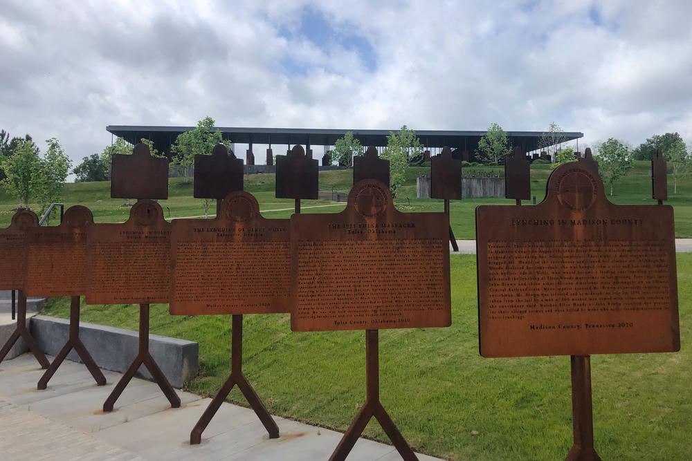 Lynching markers from Tennesee and Florida.