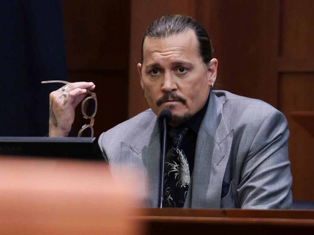 Actor Johnny Depp looks on at the end of the second day of his testimony during the defamation trial against his ex-wife Amber Heard in Fairfax, Virginia on Wednesday.