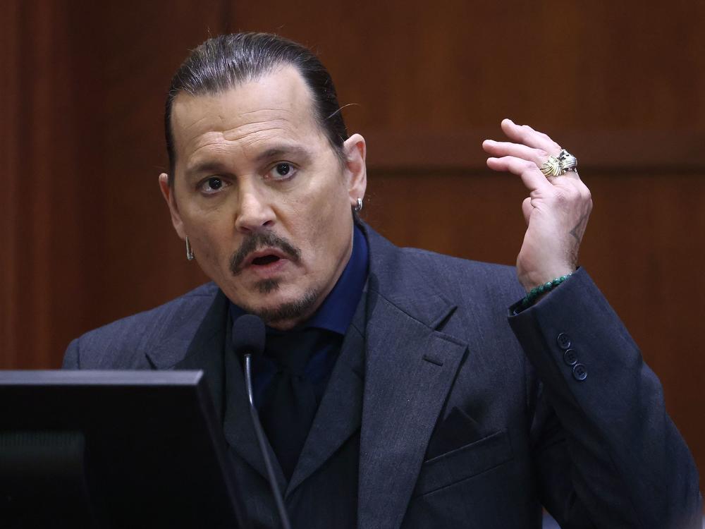 Actor Johnny Depp at the Fairfax Circuit Court in Fairfax, Va., on Thursday.