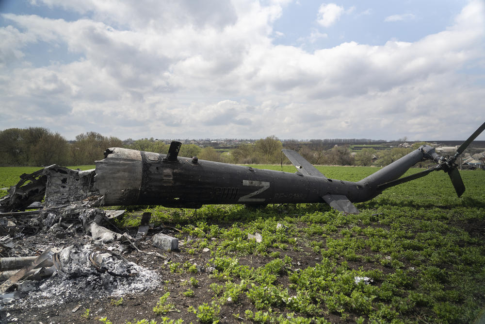 A downed Russian Ka-52 