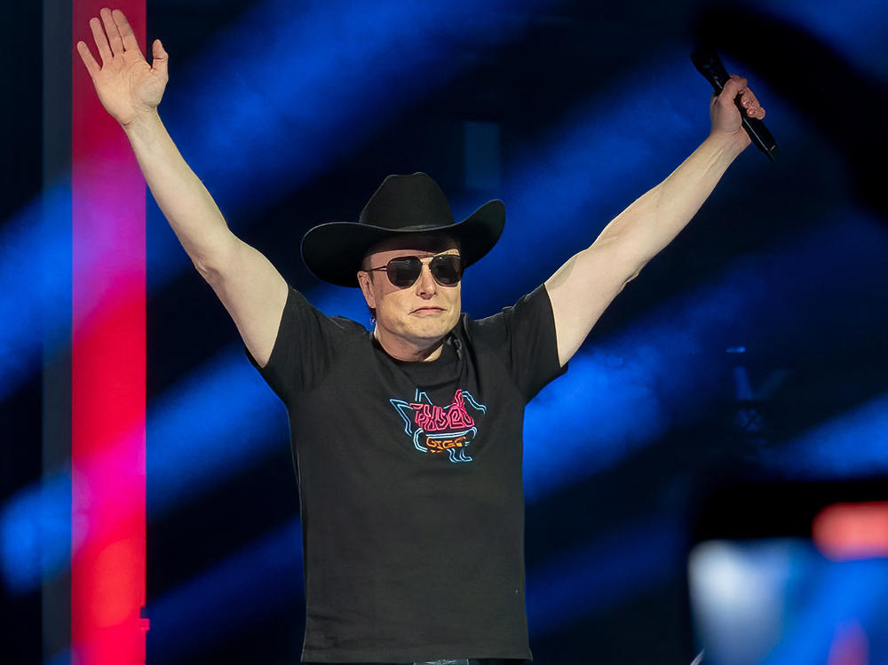 Elon Musk, Tesla Motors CEO, speaks at the Tesla Giga Texas manufacturing 