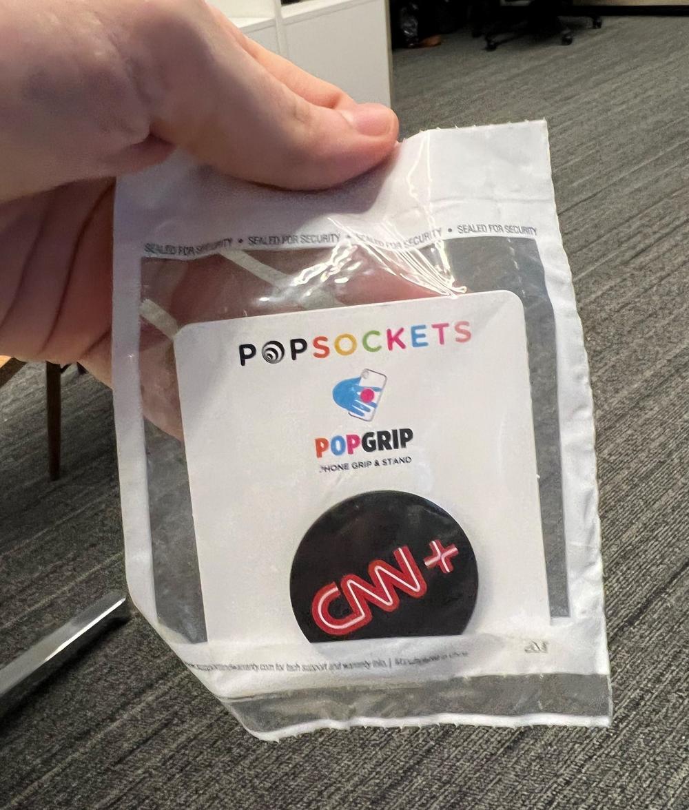 Warren recently nabbed a CNN+ PopSocket to add to her collection.