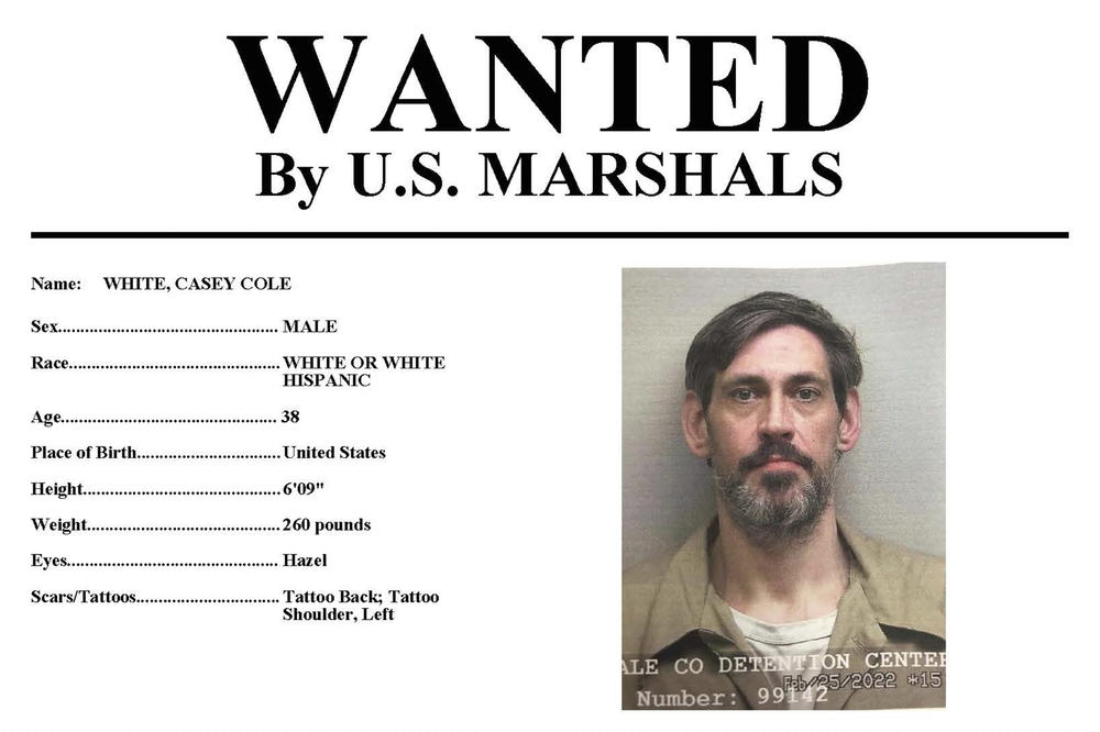 A wanted poster for Casey White.