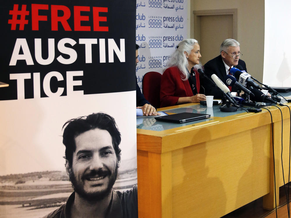 Marc and Debra Tice, the parents of Austin Tice, are pictured in 2018.