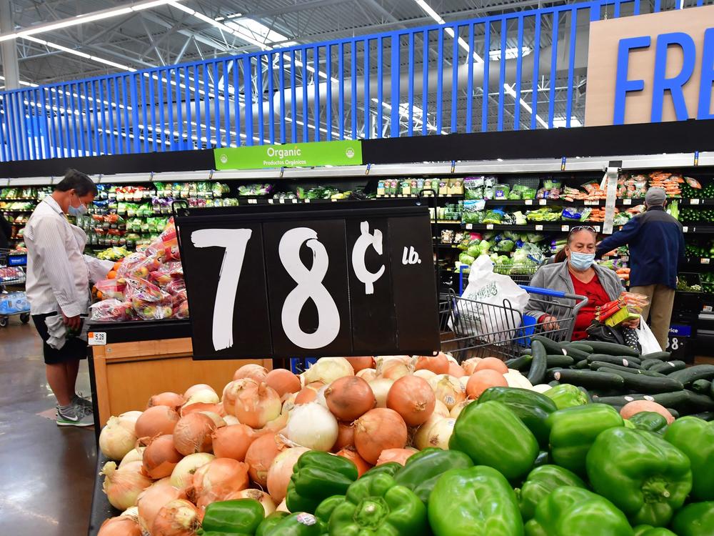 Prices for groceries have surged as inflation has hit its highest level in four decades. Here, prices are displayed at a supermarket in Rosemead, Calif., on April 21.