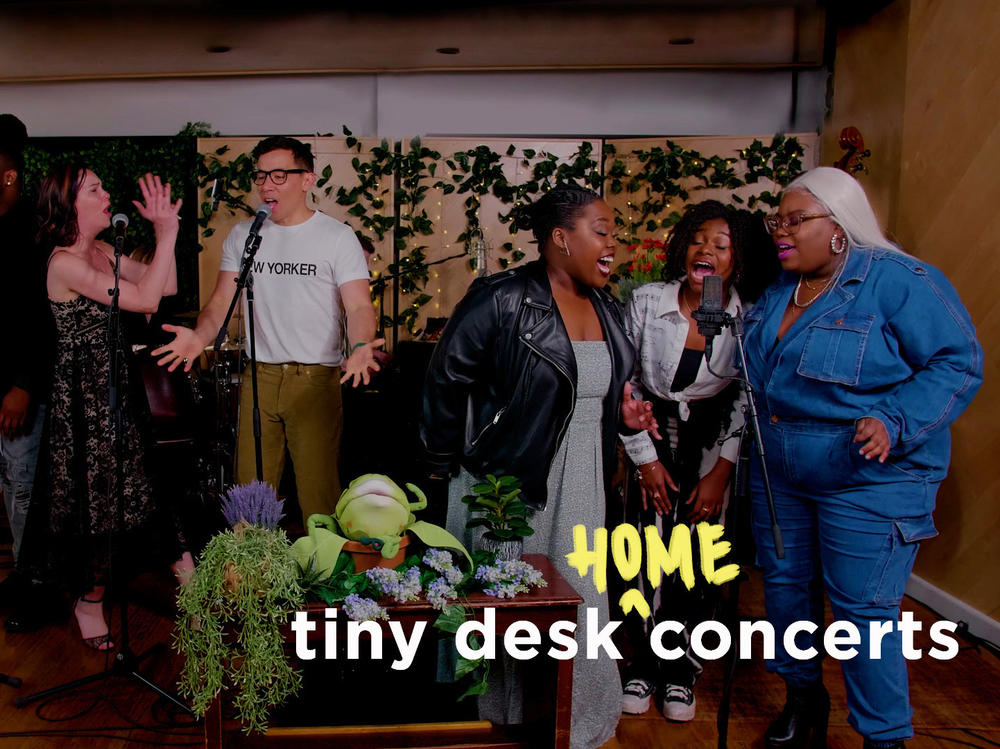 The cast of Little Shop of Horrors performs a Tiny Desk (home) concert.