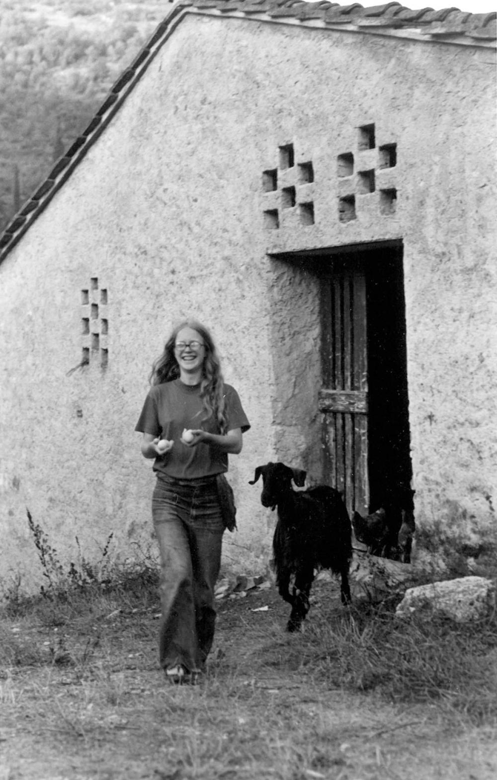 Cynthia Rosenzweig at her farm in Tuscany, Italy, in 1969. She now works in a lab at Columbia University but her research takes her to farms around the world.