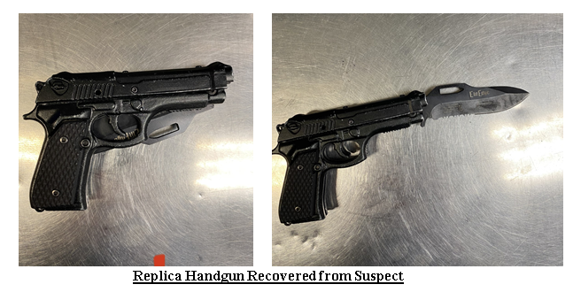 Police released a photo of a fake gun they said had been taken from Isaiah Lee.
