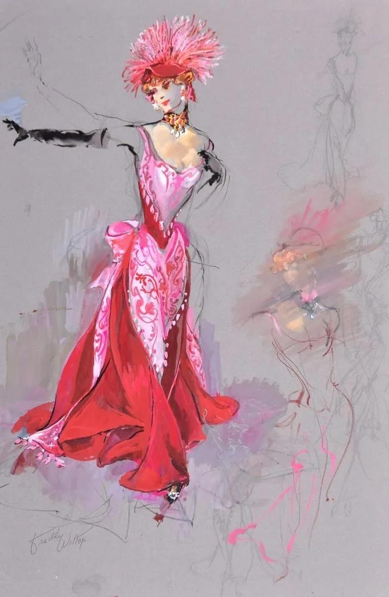 This sketch of a costume for Carol Channing in <em>Hello, Dolly!</em> is from the original 1964 production.
