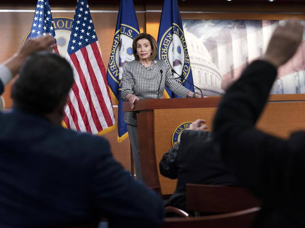 House Speaker Nancy Pelosi announced Friday that the House will vote next week on a resolution allowing congressional staffers to unionize. Here, Pelosi takes questions at a news conference on April 29.