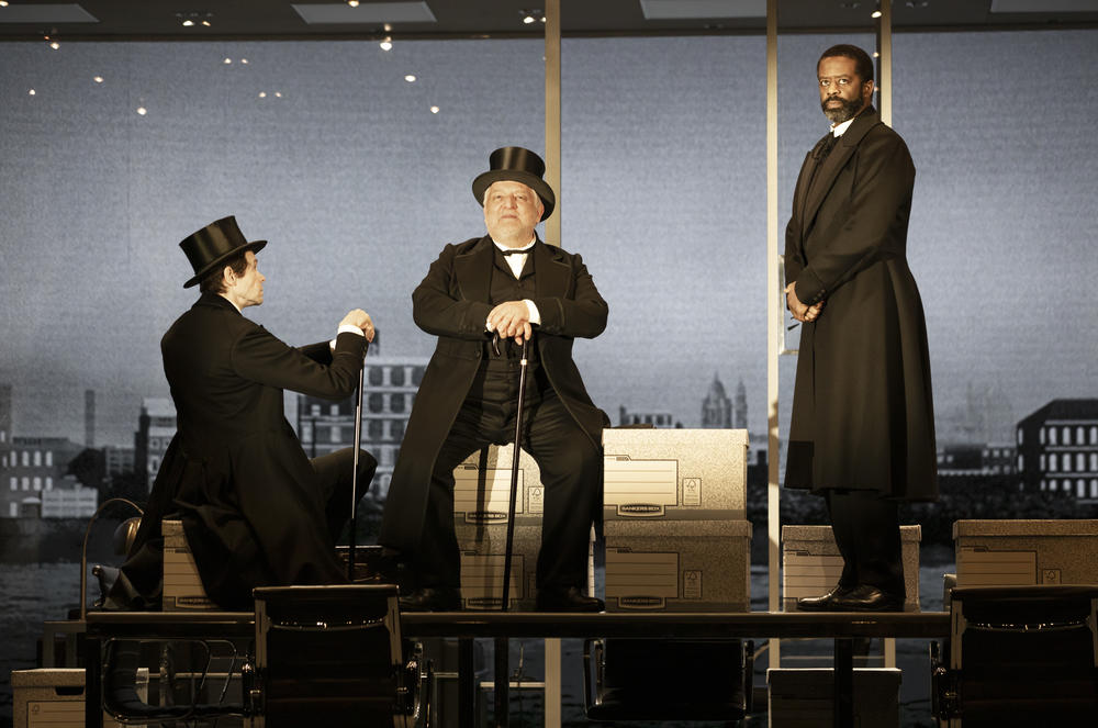 (l) Adam Godley, Simon Russell Beale and Adrian Lester in The Lehman Trilogy