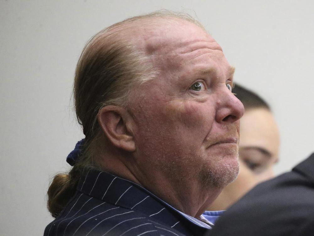 Celebrity chef Mario Batali at Boston Municipal Court on the second day of trial on Tuesday in Boston.